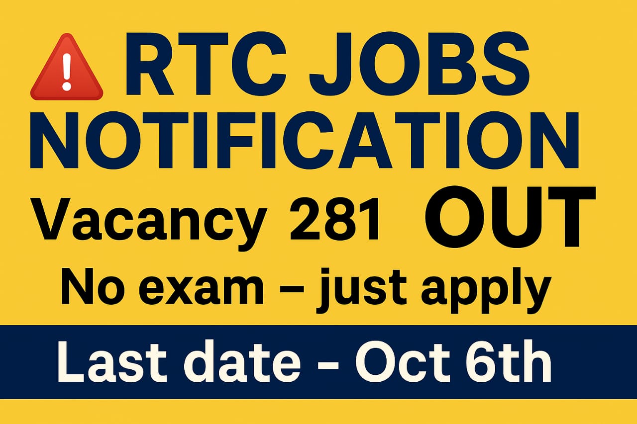 APSRTC Jobs Notification 2025 Out